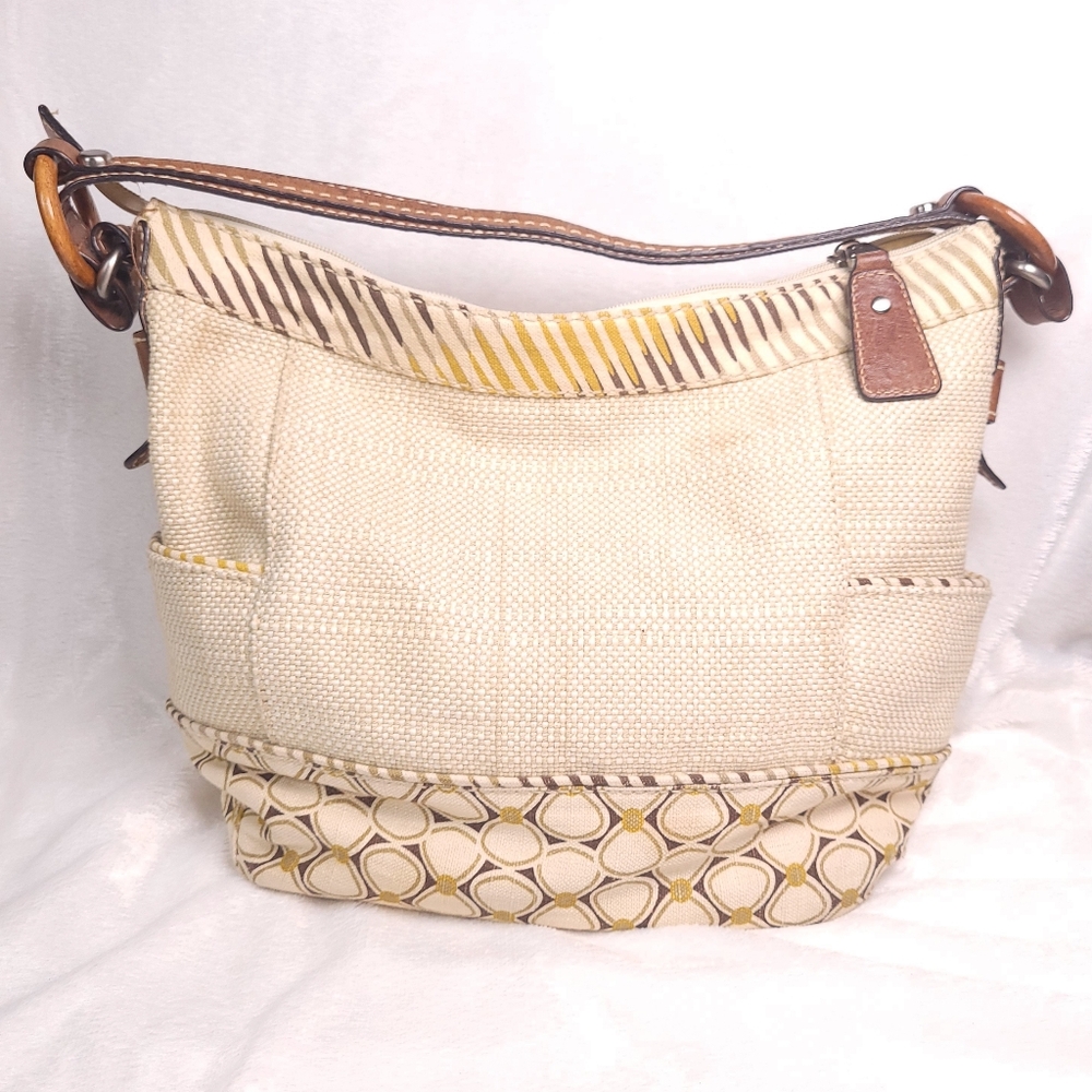Fossil Woven Fabric Hobo Shoulder Bag